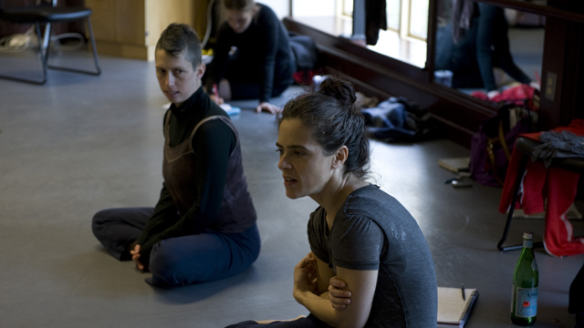 Kristin Van Loon and Arwen Wilder lead Movement Workshop.