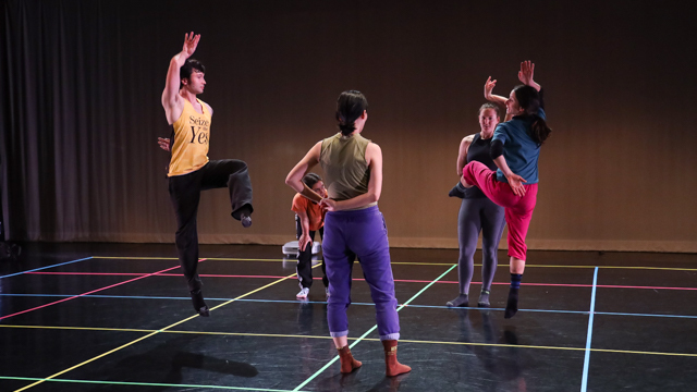 Jung, dancers, and musician, Daniel Corall, prepare for <em>NORRI</em> showing