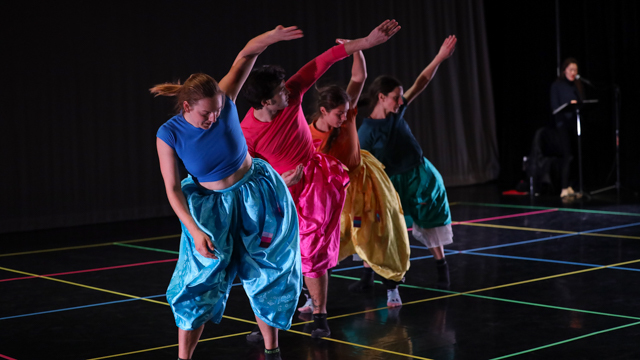 Chantal Cherry, Jack Ironstone, Tulsi Shah, and Arletta Anderson rehearse <em>NORRI</em>