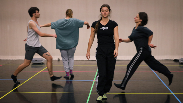 Ironstone, Cherry, Shah, and Anderson in <em>NORRI</em> rehearsal