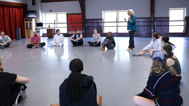 Sara Shelton Mann leads a relational improvised study workshop for FSU students and alum