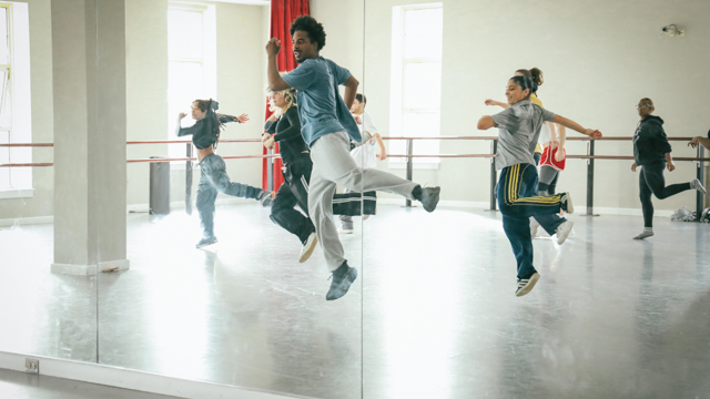 Jeremy Guyton leads a class for FSU School of Dance students