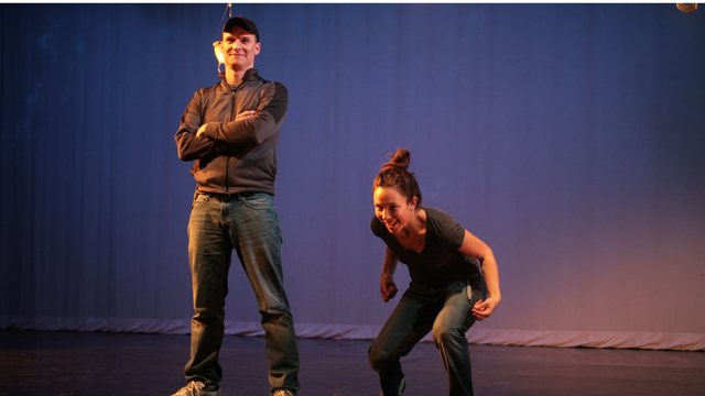 Emily Johnson and James Everest work with Tallahassee Roller Derby Girls.