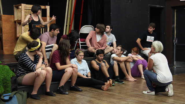 Carlson discusses her classroom performance with Professor Syssoyeva's FSU School of Theatre class.