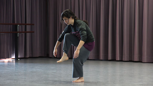 Victoria Roberts-Wierzbowski rehearsing <i>Restless Eye</i>